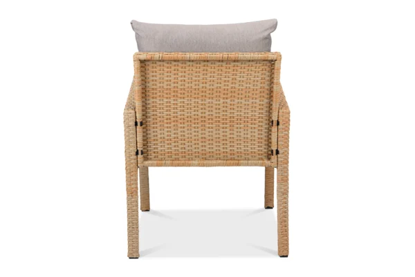 Fotel technorattanowy CORTINA Beige widok od tyłu Fotel technorattanowy CORTINA Beige widok od tyłu