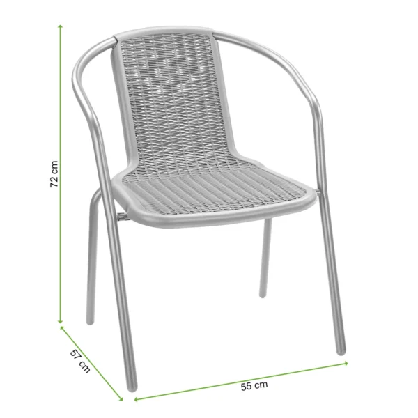 Krzesło ogrodowe SIMPLE Brown – Bjørkka — wymiary produktu Krzesło ogrodowe SIMPLE Brown – Bjørkka — wymiary produktu