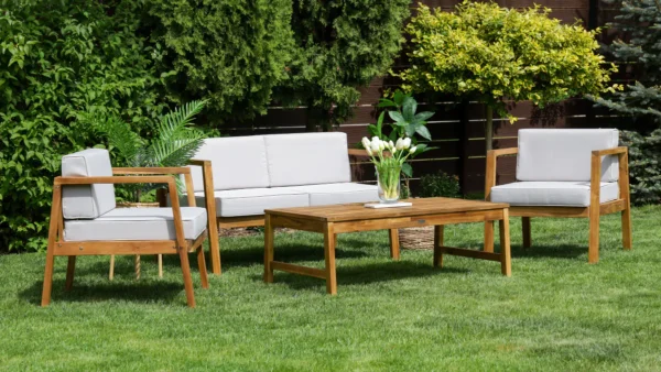 Zestaw mebli wypoczynkowych MALMO CAFFE Acacia Wood w ogrodzie - Focus Garden