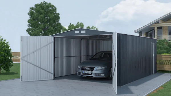 Metalowy garaż Kingston 380x480 Cold Grey – HARDMAISTER — zdjęcie wariantu 3 Metalowy garaż Kingston 380x480 Cold Grey – HARDMAISTER — zdjęcie wariantu 3