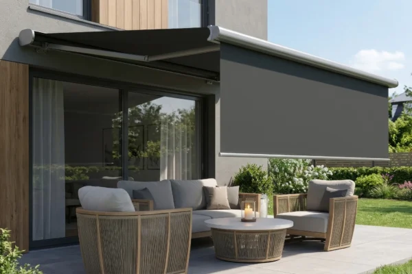 Markiza tarasowa DELUXE PLUS AUTOMATIC 400x300 GREY z LED i czujnikiem – Gutroof — zdjęcie wariantu 3
