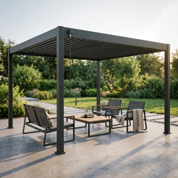 Pergola aluminiowa na taras DELUXE 3,6x4 Anthracite – Gutroof — zdjęcie wariantu 3
