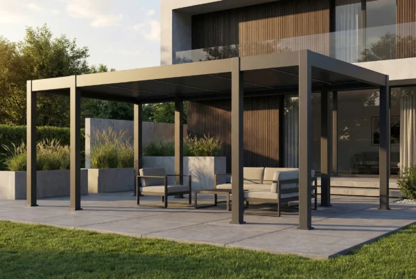 Pergola tarasowa REFERENCE AUTOMATIC 3.6x6.57 z oświetleniem LED Anthracite – Gutroof — zdjęcie wariantu 3