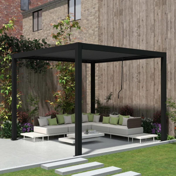 Pergola tarasowa PRIMARY 3x3 Anthracite – Gutroof — zdjęcie wariantu 3 Pergola tarasowa PRIMARY 3x3 Anthracite – Gutroof — zdjęcie wariantu 3