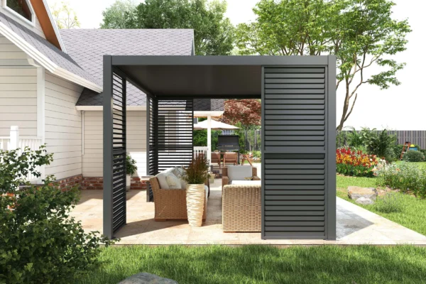 Regulowany panel żaluzjowy do pergoli PRIMARY 1 m, Anthracite – GUTROOF — zdjęcie wariantu 3