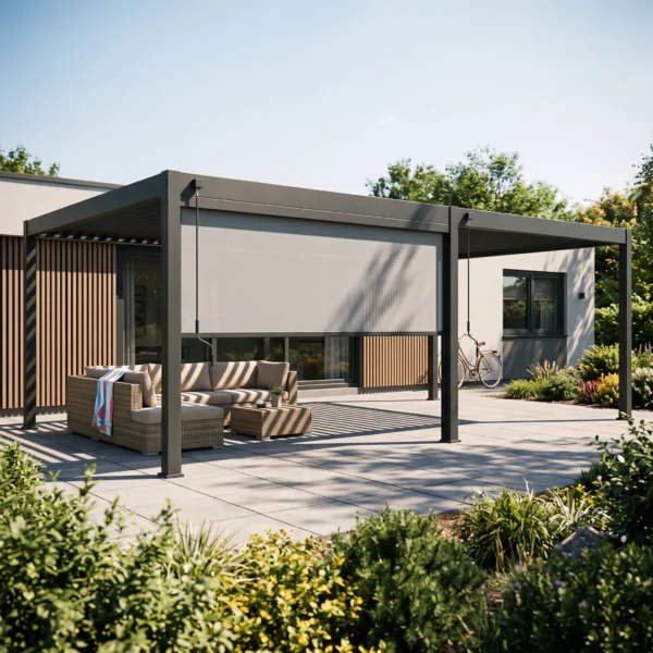 Roleta opuszczana do pergoli ELEGANCE/DELUXE/FUSION 3.6 m Anthracite – Gutroof — zdjęcie wariantu 3 Roleta opuszczana do pergoli ELEGANCE/DELUXE/FUSION 3.6 m Anthracite – Gutroof — zdjęcie wariantu 3