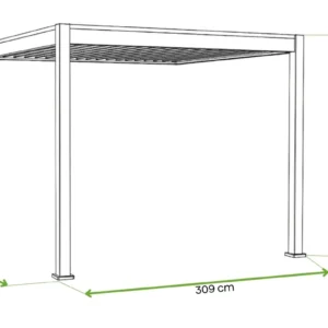 Automatyczna pergola przyścienna z oświetleniem LED 3x3 ELEGANCE WALL AUTOMATIC, Anthracite – Gutroof — wymiary produktu Automatyczna pergola przyścienna z oświetleniem LED 3x3 ELEGANCE WALL AUTOMATIC, Anthracite – Gutroof — wymiary produktu