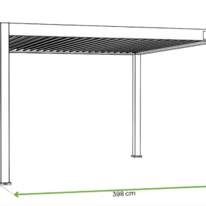 Pergola elektryczna tarasowa DELUXE PRO AUTOMATIC 3x4 z oświetleniem LED, Anthracite – Gutroof — wymiary produktu Pergola elektryczna tarasowa DELUXE PRO AUTOMATIC 3x4 z oświetleniem LED, Anthracite – Gutroof — wymiary produktu