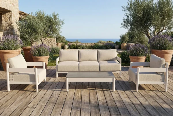Zestaw mebli aluminiowych TREVIO CAFFE Beige – FURRORE — zdjęcie wariantu 3