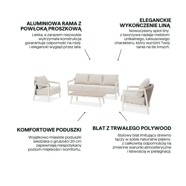 Meble ogrodowe z aluminium MONTI CAFFE BEIGE – FURRORE — zdjęcie wariantu 4 Meble ogrodowe z aluminium MONTI CAFFE BEIGE – FURRORE — zdjęcie wariantu 4