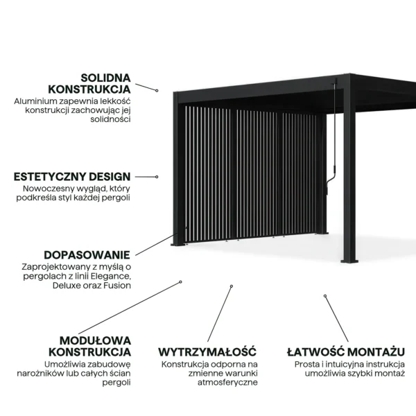 Panel żaluzjowy pionowy do pergoli ELEGANCE/DELUXE/FUSION 1.2 m Anthracite – Gutroof — zdjęcie wariantu 4 Panel żaluzjowy pionowy do pergoli ELEGANCE/DELUXE/FUSION 1.2 m Anthracite – Gutroof — zdjęcie wariantu 4