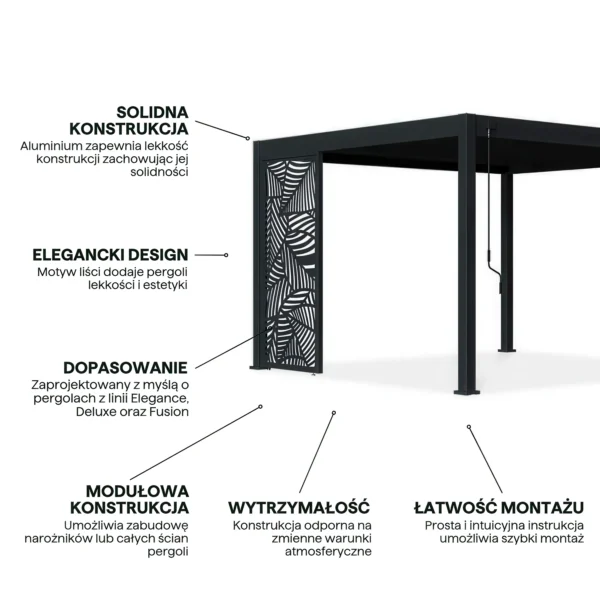 Panel ozdobny DECO 1 m do pergoli ELEGANCE/DELUXE/FUSION Anthracite – Gutroof — zdjęcie wariantu 4