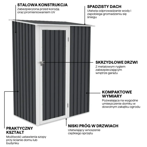 Szopa ogrodowa KENT 143x89cm Cold Grey – HARDMAISTER — zdjęcie wariantu 4 Szopa ogrodowa KENT 143x89cm Cold Grey – HARDMAISTER — zdjęcie wariantu 4