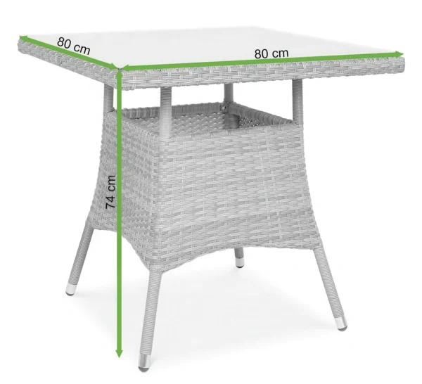Stół LUGO Dolphin Grey – Bjørkka — wymiary produktu Stół LUGO Dolphin Grey – Bjørkka — wymiary produktu