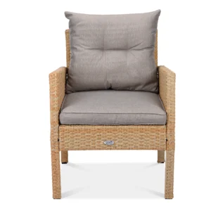 Fotel technorattanowy CORTINA Beige widok od przodu Fotel technorattanowy CORTINA Beige widok od przodu