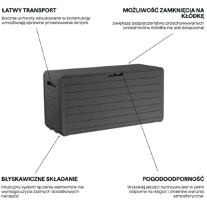 Skrzynia ogrodowa ATLAS 270L Graphite - Keter
