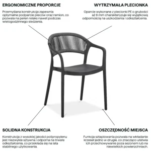 krzesło ogrodowe tessa black nowoczesny design cechy krzesło ogrodowe tessa black nowoczesny design cechy