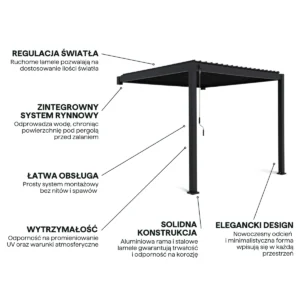Pergola ścienna ogrodowa na taras 3x3 Premium Wall Anthracite – Gutroof — zdjęcie wariantu 4 Pergola ścienna ogrodowa na taras 3x3 Premium Wall Anthracite – Gutroof — zdjęcie wariantu 4