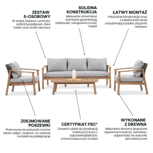 Zestaw ogrodowy DOVER Caffe – Furrore — zdjęcie wariantu 4 Zestaw ogrodowy DOVER Caffe – Furrore — zdjęcie wariantu 4