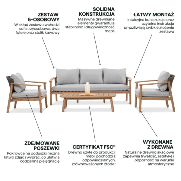 Zestaw ogrodowy DOVER Caffe – Furrore — zdjęcie wariantu 4 Zestaw ogrodowy DOVER Caffe – Furrore — zdjęcie wariantu 4
