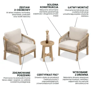 Meble balkonowe Marigold 2+1 Caffe – Furrore — zdjęcie wariantu 4