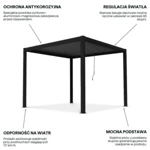 Pergola tarasowa PRIMARY 3x3 Anthracite – Gutroof — zdjęcie wariantu 4 Pergola tarasowa PRIMARY 3x3 Anthracite – Gutroof — zdjęcie wariantu 4