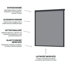 Automatyczna roleta opuszczana do pergoli ELEGANCE/DELUXE/FUSION 2.65m Anthracite – Gutroof — zdjęcie wariantu 4 Automatyczna roleta opuszczana do pergoli ELEGANCE/DELUXE/FUSION 2.65m Anthracite – Gutroof — zdjęcie wariantu 4