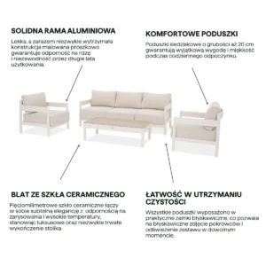 Zestaw mebli aluminiowych TREVIO CAFFE Beige – FURRORE — zdjęcie wariantu 4
