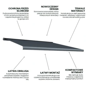 Markiza automatyczna DELUXE AUTOMATIC 400x300, Grey – Gutroof — zdjęcie wariantu 5 Markiza automatyczna DELUXE AUTOMATIC 400x300, Grey – Gutroof — zdjęcie wariantu 5