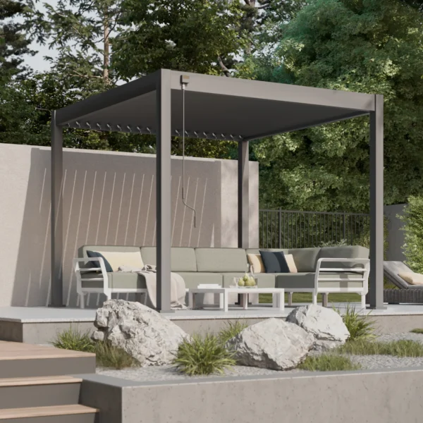 Pergola tarasowa ELEGANCE 3x3 Anthracite – Gutroof — zdjęcie wariantu 5 Pergola tarasowa ELEGANCE 3x3 Anthracite – Gutroof — zdjęcie wariantu 5