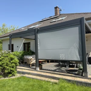 Pergola tarasowa DELUXE Wall 3,6x6 Anthracite – Gutroof — zdjęcie wariantu 5 Pergola tarasowa DELUXE Wall 3,6x6 Anthracite – Gutroof — zdjęcie wariantu 5