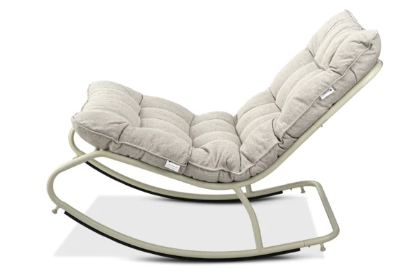 Widok na bok fotela bujanego AGAVA Light Beige - Focus Garden