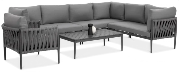 Narożnik ogrodowy aluminiowy MONZA Caffe + fotel Grey – FURRORE — zdjęcie wariantu 5 Narożnik ogrodowy aluminiowy MONZA Caffe + fotel Grey – FURRORE — zdjęcie wariantu 5