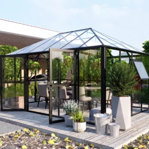 Oranżeria zimowa BROADWAY Black 436x295cm Solid PC+ Glass – Gutroof — zdjęcie wariantu 5 Oranżeria zimowa BROADWAY Black 436x295cm Solid PC+ Glass – Gutroof — zdjęcie wariantu 5