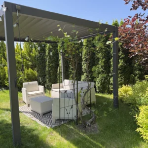 Pergola ogrodowa na taras Premium 3x3 Anthracite – Gutroof — zdjęcie wariantu 6 Pergola ogrodowa na taras Premium 3x3 Anthracite – Gutroof — zdjęcie wariantu 6
