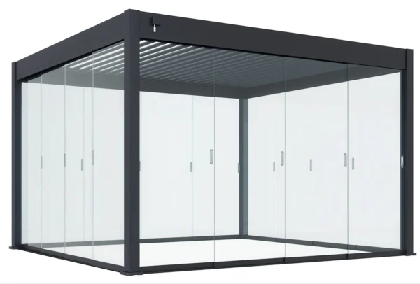 Przesuwny panel szklany do pergoli ELEGANCE/DELUXE/FUSION 3.6m Anthracite – Gutroof — zdjęcie wariantu 6 Przesuwny panel szklany do pergoli ELEGANCE/DELUXE/FUSION 3.6m Anthracite – Gutroof — zdjęcie wariantu 6