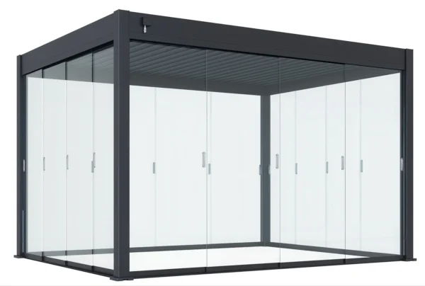 Panel szklany przesuwny do pergoli ELEGANCE/DELUXE/FUSION 3m Anthracite – Gutroof — zdjęcie wariantu 6 Panel szklany przesuwny do pergoli ELEGANCE/DELUXE/FUSION 3m Anthracite – Gutroof — zdjęcie wariantu 6