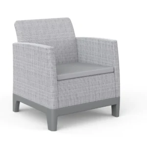 Narożne krzesło z poduszką z kompletu Scandi Forma Ash Grey-Storm Grey/ Light Grey Keter