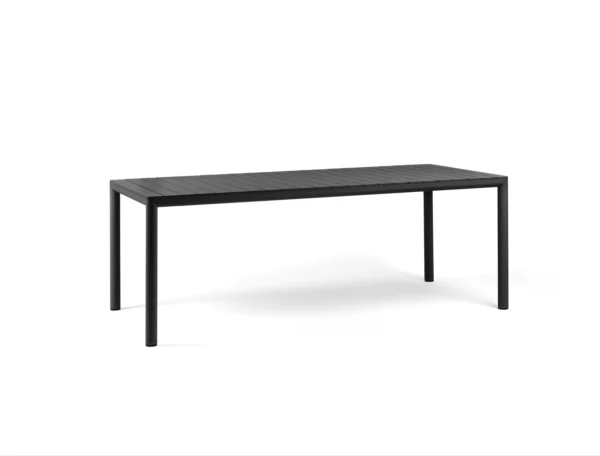 Złożony antracytowy stół jadalniany Tevere o długości 210cm Złożony antracytowy stół jadalniany Tevere o długości 210cm
