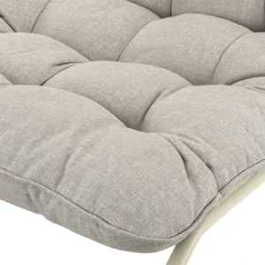 Zdjęcie przedstawiające materiał siedziska fotela bujanego Agava Light Beige z bliska