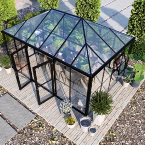 Oranżeria zimowa BROADWAY Black 436x295cm Solid PC+ Glass – Gutroof — zdjęcie wariantu 6 Oranżeria zimowa BROADWAY Black 436x295cm Solid PC+ Glass – Gutroof — zdjęcie wariantu 6