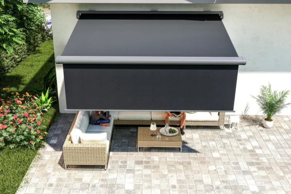 Markiza tarasowa DELUXE PLUS AUTOMATIC 400x300 GREY z LED i czujnikiem – Gutroof — zdjęcie wariantu 6