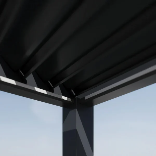 Automatyczna pergola przyścienna z oświetleniem LED 3x3 ELEGANCE WALL AUTOMATIC, Anthracite – Gutroof — zdjęcie wariantu 7 Automatyczna pergola przyścienna z oświetleniem LED 3x3 ELEGANCE WALL AUTOMATIC, Anthracite – Gutroof — zdjęcie wariantu 7
