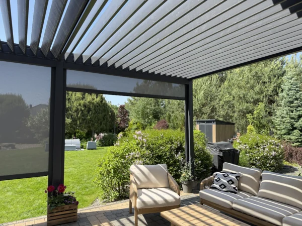 Pergola tarasowa DELUXE Wall 3,6x6 Anthracite – Gutroof — zdjęcie wariantu 7 Pergola tarasowa DELUXE Wall 3,6x6 Anthracite – Gutroof — zdjęcie wariantu 7