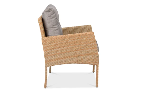 Fotel technorattanowy CORTINA Beige widok od boku Fotel technorattanowy CORTINA Beige widok od boku