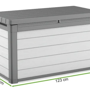 Skrzynia ogrodowa DENALI 380L Graphite – Keter — wymiary produktu