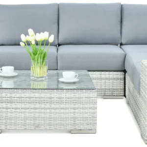 widok z boku na narożnik technorattan AVOCADO white grey widok z boku na narożnik technorattan AVOCADO white grey