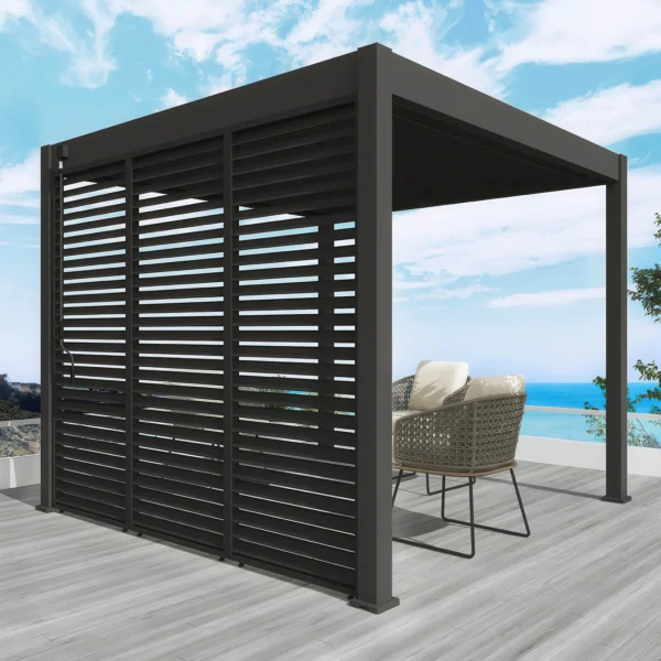 Panel żaluzjowy poziomy do pergoli ELEGANCE/DELUXE/FUSION 1 m Anthracite – Gutroof — zdjęcie wariantu 7 Panel żaluzjowy poziomy do pergoli ELEGANCE/DELUXE/FUSION 1 m Anthracite – Gutroof — zdjęcie wariantu 7