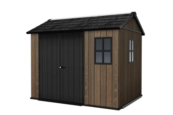 Domek narzędziowy Keter DECO APEX 759/975 orzechowy z ciemnymi drzwiami i oknami Domek narzędziowy Keter DECO APEX 759/975 orzechowy z ciemnymi drzwiami i oknami