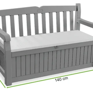 Skrzynia/Ławka EDEN GARDEN BENCH 265L Creme – Keter — wymiary produktu Skrzynia/Ławka EDEN GARDEN BENCH 265L Creme – Keter — wymiary produktu